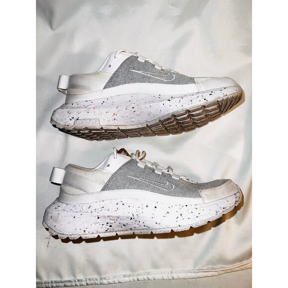 NIKE RENEW RUN 2 WOMENS 6.5 WHITE GRAY LEATHER FABRIC SNEAKERS SPECKLED SOLE - Picture 3 of 10
